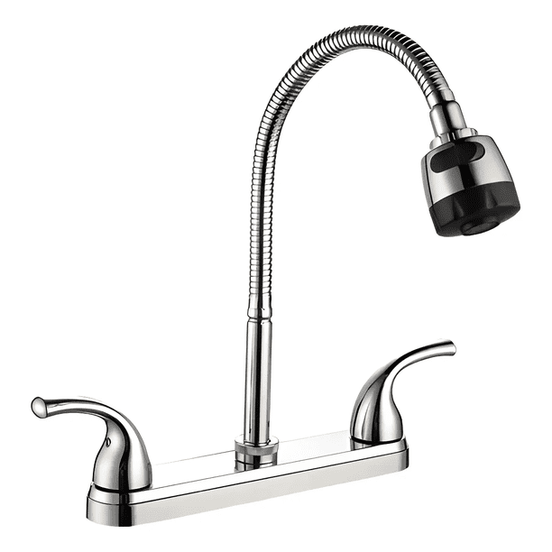 Mezcladora Para Fregadero Cuello Flexible Cocina Abs Meer Acabado Brillante Xtellar Color Plateado