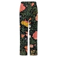 thumbnail image 6 of Dark Floral Vibrant Painted Blooms Winter Female Pants Flannel High Waist Women Pants Lady Warm Straight Leg Plush Trousers, 6 of 7