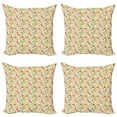 thumbnail image 1 of Ambesonne Spring Throw Pillow Cover 4 Pack, Jolly Cartoon Ant Flower, 20", Multicolor, 1 of 2