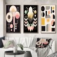 thumbnail image 1 of Designart "Retro Pastel Dimensional Abstract Geometrics" Modern Geometric Framed Wall Art Set Of 3 - Pink Abstract Frame Gallery Wall Set For Home Decor, 1 of 6