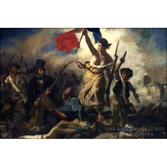 Liberty Leading the People, by Eugene Delacroix, c.1830 - 24"x36" Poster