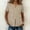 Beige, variant on Women's Split V Neck Button Front Short Sleeve Blouse Deep Moss Tone Solid Lightweight Linen Casual Daily Wear Top Gray S