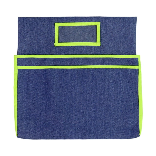 Organización de escritorio de bolsillo colgante , silla de escritorio, organizador de respaldo de asiento para tareas, álbum de Borde verde
