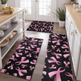 thumbnail image 2 of Pink Breast Cancer Kitchen Rugs Sets Of 3,Kitchen Runner Rugs Non Skid Washable,Decorative Kitchen Floor Mats for Kitchen,Sink,Laundry,17"x30"+ 17"x47" + 17"x59", 2 of 6