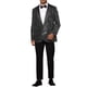 thumbnail image 2 of Blazer de lentejuelas INSPIRE CHIC para hombres, con solapa de pico, abrigo deportivo de cuadros brillantes, 2XL, negro y plateado, 2 of 5