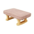 thumbnail image 2 of Reposapiés con patas de madera, reposapiés acolchado, taburete pequeño otomano, taburete corto rectangular antideslizante para cama de habitación de Rosa, 2 of 9