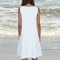 thumbnail image 4 of fartey Casual Dress for Women Summer Solid Scoop Neck Tiered Loose Tank Dresses Sleeveless A-Line Comfy Midi Beach Dress, 4 of 8