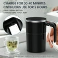 thumbnail image 6 of CLIQKWEN Rechargeable Self Stirring Mug - 380ml Electric Smart Magnetic Mixing Coffee Cup with Temp Display & Lid, Leakproof Automatic Travel Stirrer for Coffee Milk Cocoa, 6 of 8