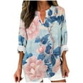 thumbnail image 2 of Qepwscx Graphic Shirts for Women Long-Sleeve V-Neck T-Shirt Going Out Tops Floral Print 2025 Blouse Basic Tees Loose Fits Sweatshirt Spring Fall Tops for Women Plus Size L_XXXXXL, 2 of 5