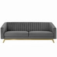 thumbnail image 4 of Modway Valiant Vertical Channel Tufted Performance Velvet Sofa in Gray, 4 of 6