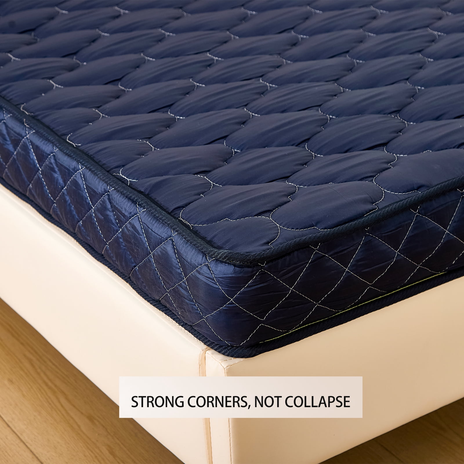 CHIUSNOOZE 6 inch Twin Mattress Water-Resistant High-Density Memory Foam Mattress with Stylish Diamond-Quilted Breathable Fabric, Distributes Weight Evenly, Twin Deluxe, Navy Blue