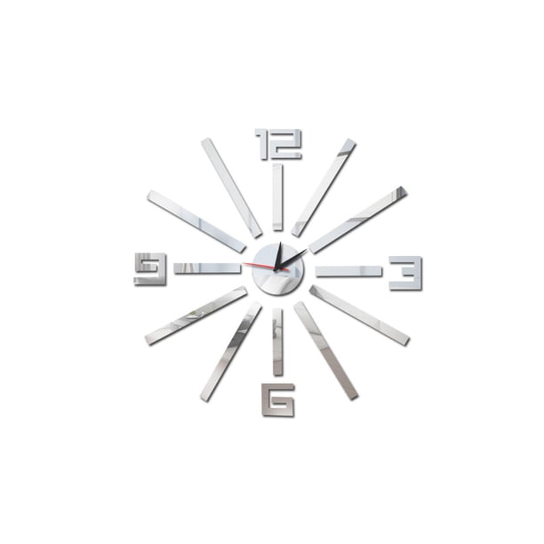 Reloj adhesivo con espejo de gran número, calcomanías de espejo de pared acrílicas DIY, papel tapiz extraíble para decoración del hogar tholdsy JJ11057-01