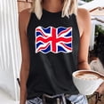 thumbnail image 4 of Funicet Hauts d'Été pour Femmes, Hauts d'Été pour Femmes, Débardeur Sans Manches à Col Rond Imprimé Drapeau Britannique pour Femmes, Débardeurs pour Femmes, Débardeur pour Femmes, 4 of 5