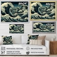 thumbnail image 4 of Designart "Japan Wave's Edge in Blue and White" Coastal Framed Wall Art Decor - Coastal White Coastal Minimalism Hallway Framed Wall Art Decor, 4 of 6