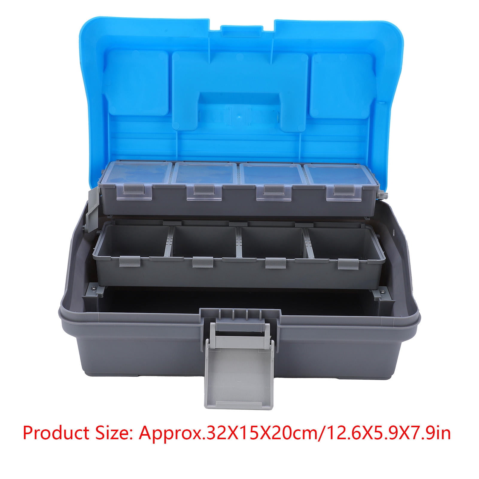 LAZIOEGR Portable ABS Three‑Layer Fishing Tackle Box with Ergonomic Handle, Impact‑Resistant Lock, Multi‑Tool Storage