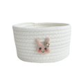 thumbnail image 2 of Flower Mini Woven Basket Round Cotton Rope Basket Small Storage Basket Storage Case,B,Cotton, 2 of 2