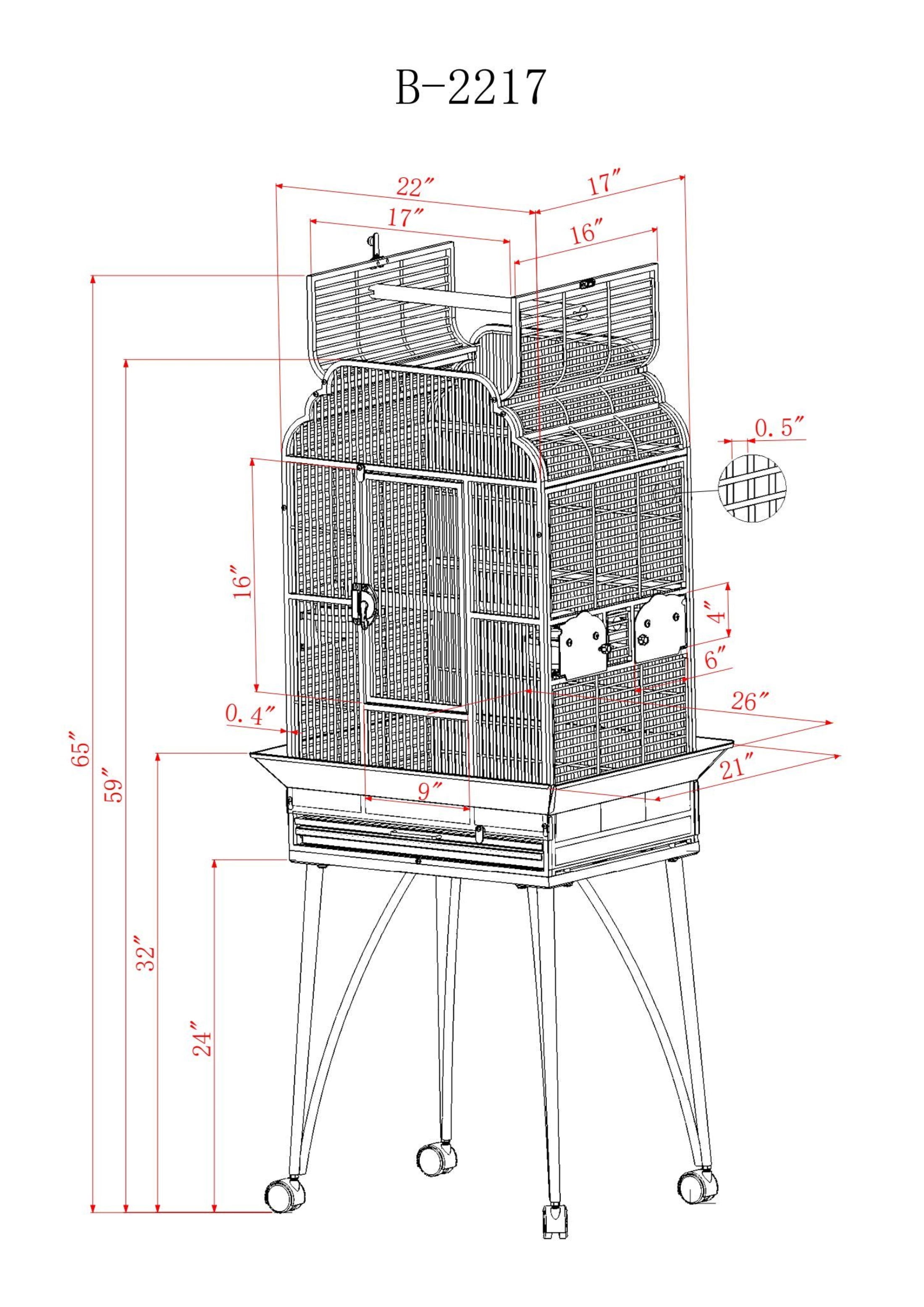 A and E Cage Co. Gila Victorian Bird Cage-Black