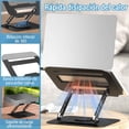 thumbnail image 4 of Soporte para Laptop, Base Plegable Estable Antideslizante y Portátil, Enfriadora para Laptop Stand con Base Giratoria de 360° y Altura Ajustable, para PC y Tabletas, 4 of 4