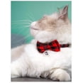 thumbnail image 6 of Mumup 1/2Pack Red Plaid Cat Collar with Bell and Bow, Breakaway Kitten Collar with Bells Bowtie Puppy Collars for XXS Xs Small Little Tiny Pet Dogs Boy Girl, for Christmas Hoilday Birthday Party, 6 of 6