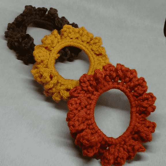 Nylo & Co. Crochet Hair Scrunchies in Autumn Leaves - Set of 3