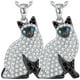 thumbnail image 1 of Cadenas de gatos CatNeck07 2Pzas Siamese Plata/Negro Metal Cadena y Dije., 1 of 2