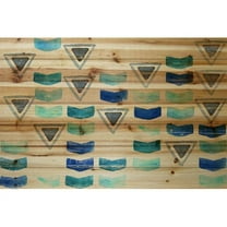 Marmont Hill - "Floating Triangles" Painting Art Print on Natural Pine Wood