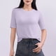 thumbnail image 2 of Tops de Manga Corta de Mujer Casual, Color Sólido Manga 1/2, Camiseta de Cuello Redondo, 2 of 6