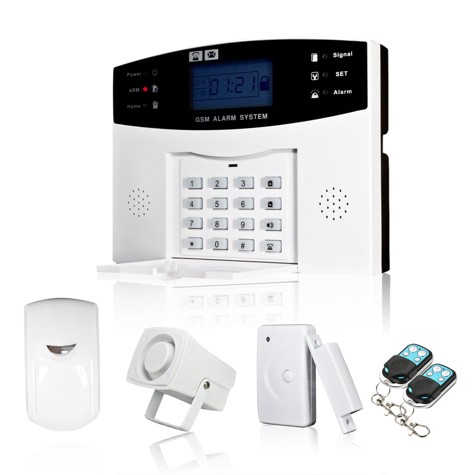 433MHz Wireless GSM SMS Home Burglar Security Alarm System Detector Sensor Kit 