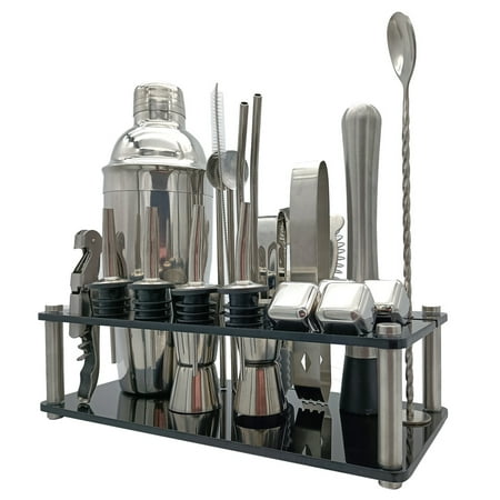 

23pcs Cocktail Set Boston Shaker Mixer Stainless Steel Drink Making Tool Kit for Home Bar Use