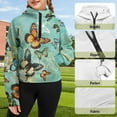 thumbnail image 3 of Chririnla Butterfly Print Tiger Sweatshirts Rose Sweatshirts with Pocket Lion Sweatshirt Birthday Party Sweatshirt Size 13-14 Cyan, 3 of 7