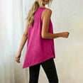 thumbnail image 6 of VBVC Women's Asymmetrical Hem Crew Neck Tank Top , Ladies' Sleeveless Side Button Blouse , Summer Casual Athletic Shirt For Women,Hot Pink,S-2XL, 6 of 6