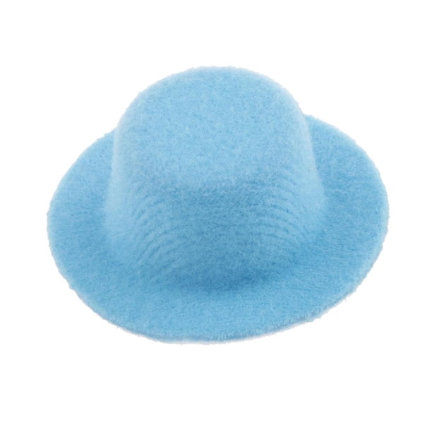 Accesorio de sombrero bombín para caballero de casa de muñecas a escala 1/12, juguete de simulación, decoración Azul claro