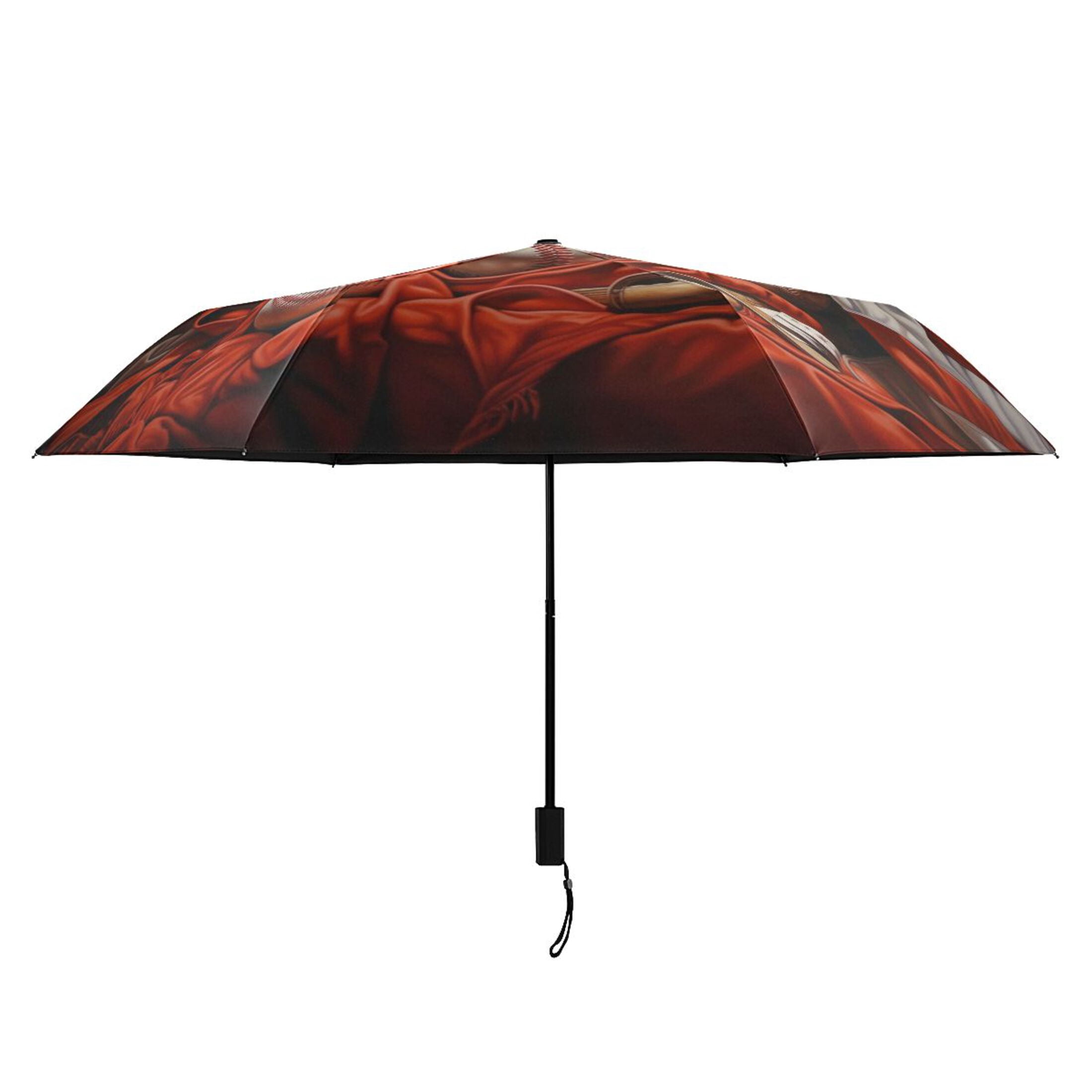 American Flag and Baseball Compact Sun Umbrella Windproof Travel Umbrellas for Rain Strong Portable UV Protection