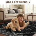 thumbnail image 3 of KoshiMe 4'x6' Area Rugs for Living Room, Machine Washable Rugs Non-Slip, Low Pile Soft Print Pattern Western Rug for Bedroom, Dining Room, Office, Black, 3 of 9
