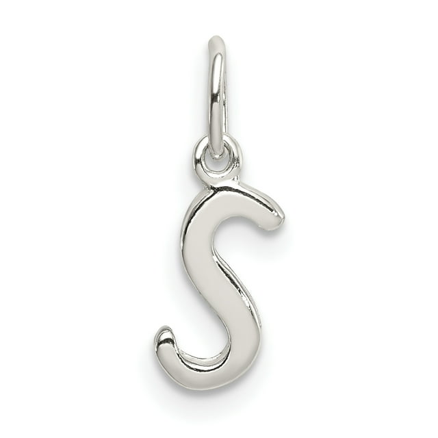 Pendentif en Forme de S Initial en Argent Sterling 925