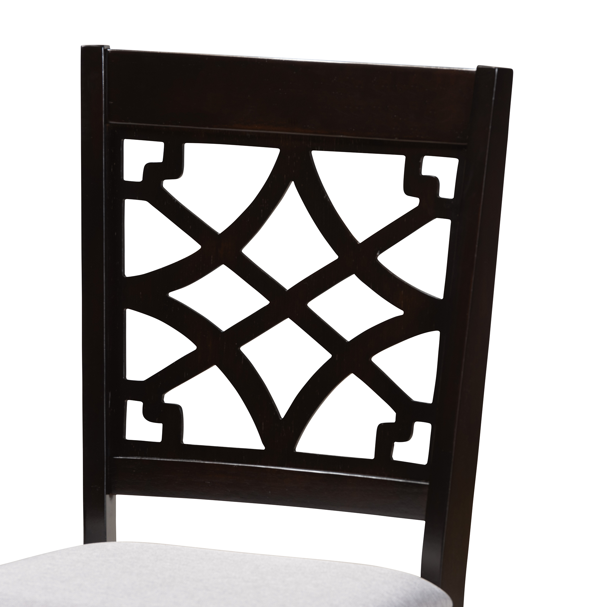 Baxton Studio Alisa Modern and Contemporary Grey Fabric Upholstered and Dark Brown Finished Wood 5-Piece Dining Set