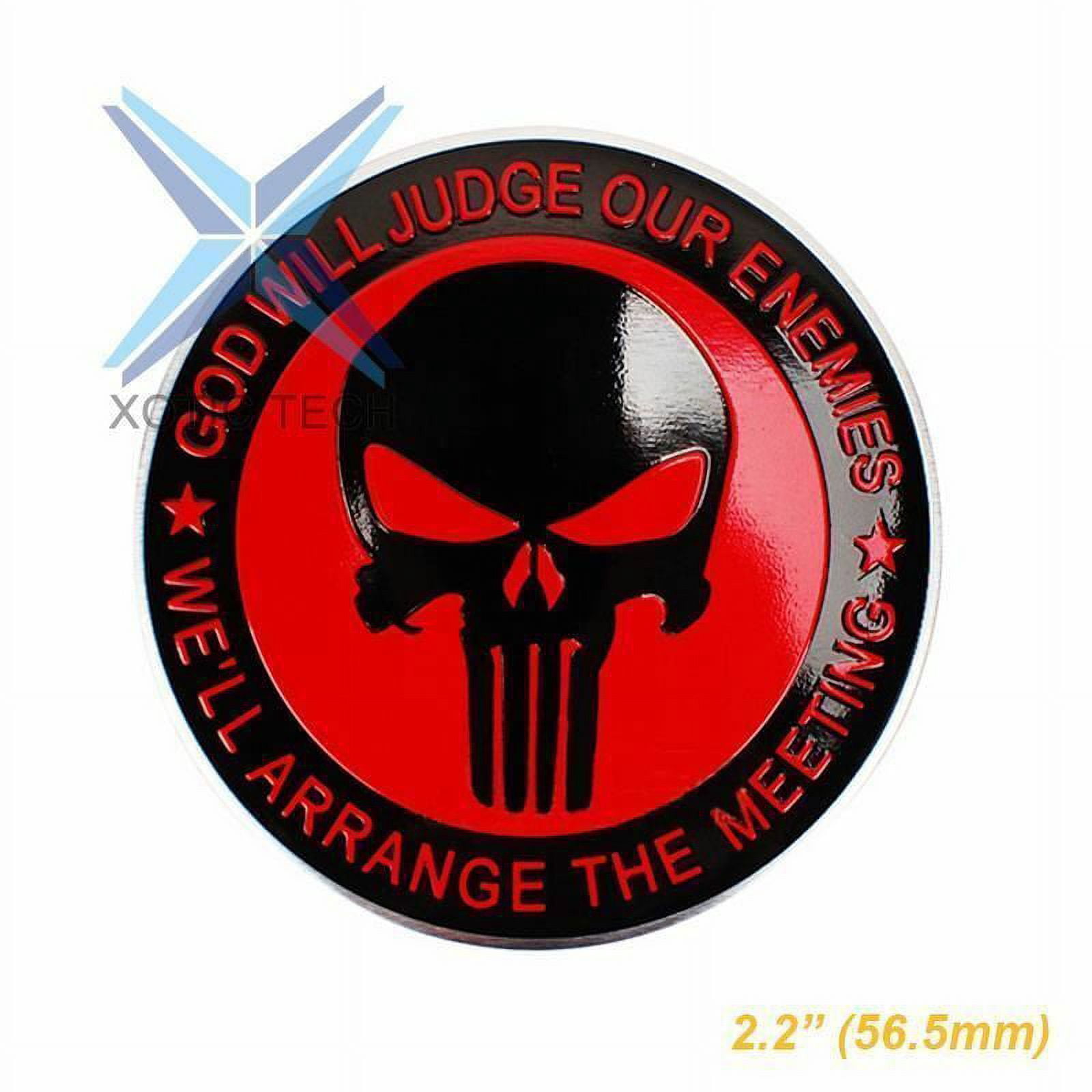 Punisher 3-Inch Wheel Center Cap Overlay Decals – 5-Pack – Choose Your Colors