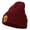 Maroon, variant on Gold Lion Embroidered Long Cuffed Beanie - Black OSFM