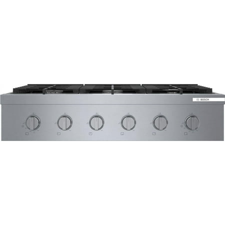 Bosch - 800 Series 36" Built-In Gas Cooktop with 4 Burners and 2 Dual Flame Burners - Silver