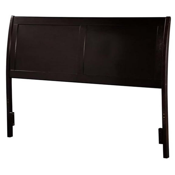 Leo & Lacey Wood Full Sleigh Headboard with USB Charging Station in Espresso