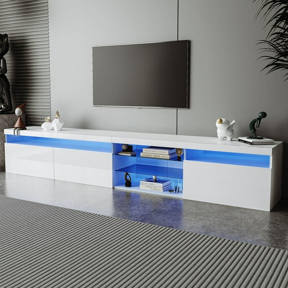 Vinsetto TV Stand with 2 Glass Shelves
