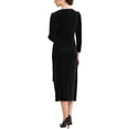 thumbnail image 3 of Vestido de terciopelo INSPIRE CHIC para mujeres, vestido maxi de cóctel para invitadas de boda con escote en V L Negro, 3 of 6