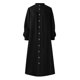 thumbnail image 5 of Vestido largo con cuello en V y botones para mujer: color liso, manga larga, poliéster, informal/de noche, S-XXL, 5 of 5
