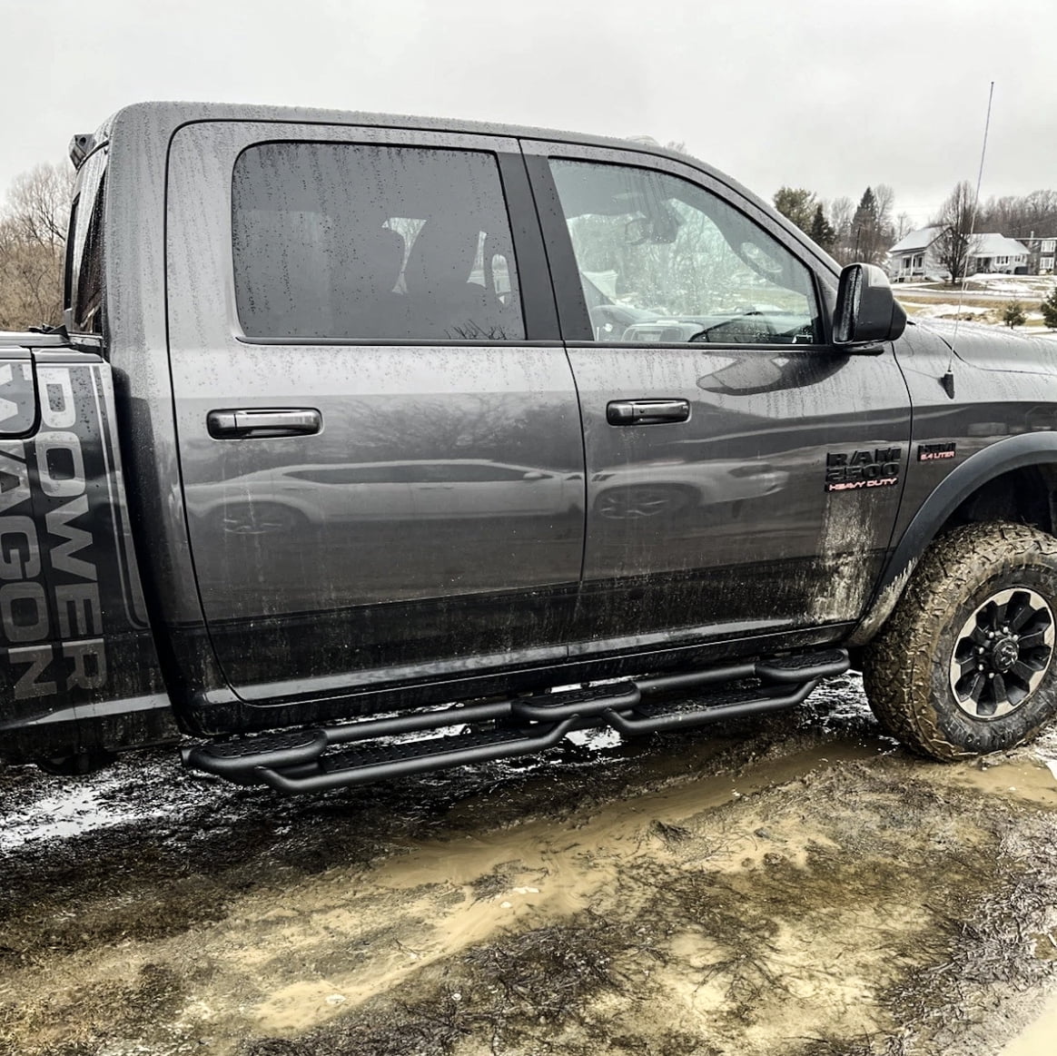 Vijay Running Boards Compatible with 2019-2020-2021-2022-2023-2024 Dodge Ram 1500 Classic Crew Cab Bolt-on Side Steps Rails Steel Nerf Bars