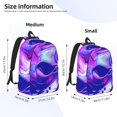 thumbnail image 3 of Rateoe Swirl Print Blue Purple1 Pattern Canvas College Laptop Backpack,Travel Daypack,Durable Rucksack Travel Notebook Bag School Backpack Book Bag for Men Women-Medium, 3 of 7