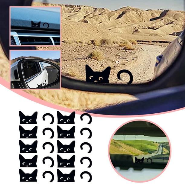 Pegatinas de dibujos animados para mirar a escondidas Pegatinas de PVC para coches Decoraciones para las ventanas y el retrovisor del coche 10 unidades A 2