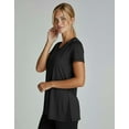 thumbnail image 3 of Real Essentials 5 Pack: Women's Short Sleeve Split Hem V-Neck T-Shirts, Athletic Tops, Gym, Workout, Yoga, Activewear (Plus), 3 of 6