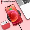 thumbnail image 4 of Tasnim Compatible with iPhone 12 Case 6.1 and iPhone 12 Cover, Slim Liquid Silicone 3 Layers Full Covered Soft Gel Rubber Case Cover 6.1 inch - Red, 4 of 5