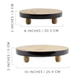 thumbnail image 6 of AuldHome Design Farmhouse Round Wooden Risers (Set of 2, Black Trim), Rustic Decorative Risers for Display w/ Natural Mango Wood and Enamel Trim, 6 of 10