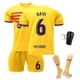 thumbnail image 1 of KEVCHE 2223 FC Barcelona Jersey Futbol 4 Piezas Set, Adultos Camiseta Barcelona Futbol Jersey Barcelona Futbol GAVI Número #6 Printed Jersey Soccer Shirt Shorts Socks Set, Fuera Casa Amarillo #6/XS, 1 of 6